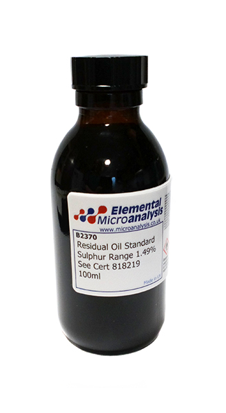 Residual Oil Standard Sulphur Range 1.49% See Cert 818219 100ml

Petroleum Distillates N.O.S 3 UN1268